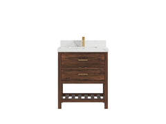 Parker Teak Wood 30 in. W x 22 in. D Single Sink Bathroom Vanity - photo 12