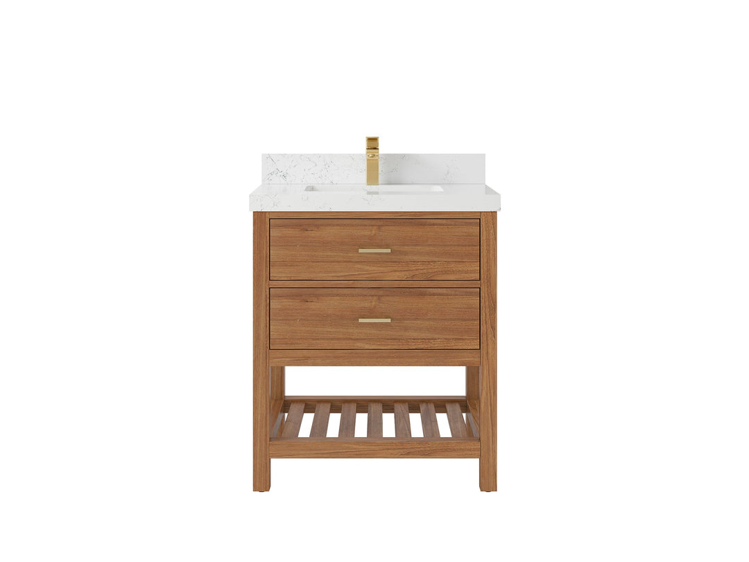 Parker Teak Wood 30 in. W x 22 in. D Single Sink Bathroom Vanity - Willow Bath and Vanity