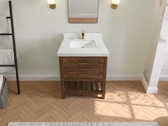 Parker Teak Wood 30 in. W x 22 in. D Single Sink Bathroom Vanity - photo 23