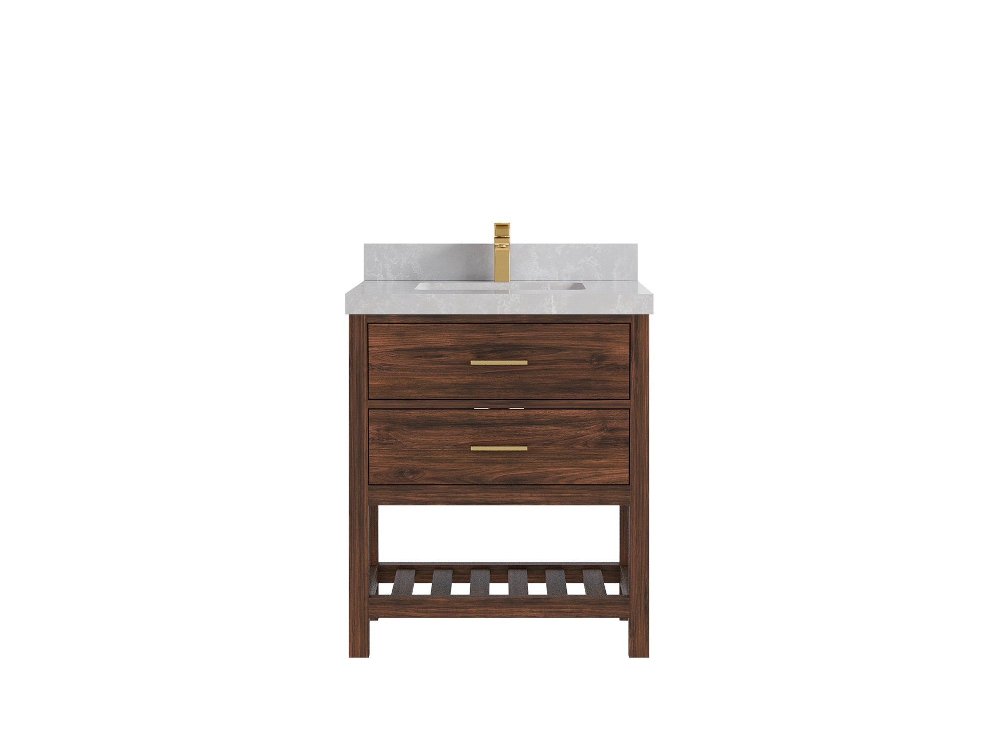 Parker Teak Wood 30 in. W x 22 in. D Single Sink Bathroom Vanity - Willow Bath and Vanity