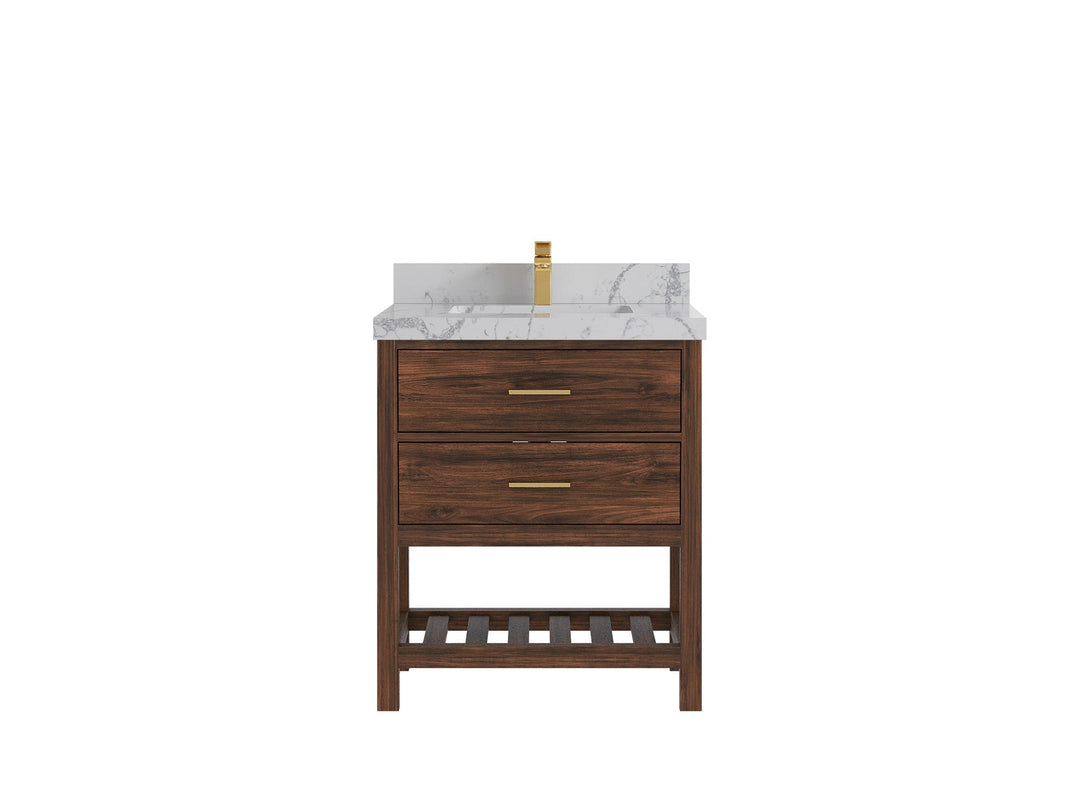 Parker Teak Wood 30 in. W x 22 in. D Single Sink Bathroom Vanity - Willow Bath and Vanity