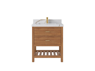 Parker Teak Wood 30 in. W x 22 in. D Single Sink Bathroom Vanity - Willow Bath and Vanity