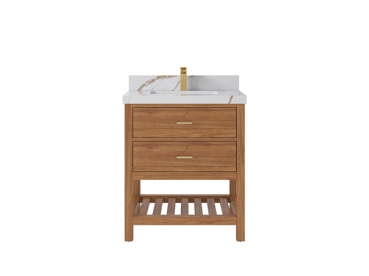 Parker Teak Wood 30 in. W x 22 in. D Single Sink Bathroom Vanity - photo 36