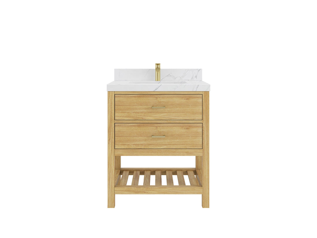 Parker Teak Wood 30 in. W x 22 in. D Single Sink Bathroom Vanity - Willow Bath and Vanity