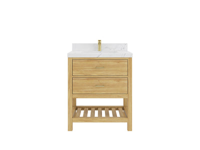 Parker Teak Wood 30 in. W x 22 in. D Single Sink Bathroom Vanity - Willow Bath and Vanity