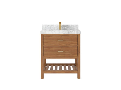 Parker Teak Wood 30 in. W x 22 in. D Single Sink Bathroom Vanity - Willow Bath and Vanity