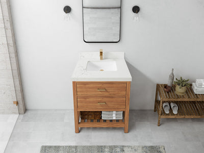 Parker Teak Wood 30 in. W x 22 in. D Single Sink Bathroom Vanity - Willow Bath and Vanity