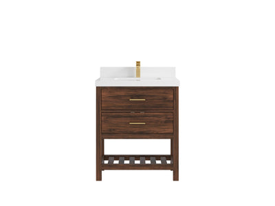 Parker Teak Wood 30 in. W x 22 in. D Single Sink Bathroom Vanity - Willow Bath and Vanity