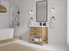Parker Teak Wood 30 in. W x 22 in. D Single Sink Bathroom Vanity - photo 2