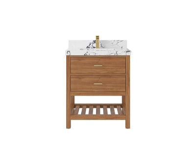 Parker Teak Wood 30 in. W x 22 in. D Single Sink Bathroom Vanity - Willow Bath and Vanity