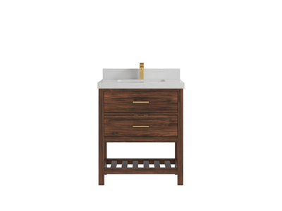 Parker Teak Wood 30 in. W x 22 in. D Single Sink Bathroom Vanity - Willow Bath and Vanity
