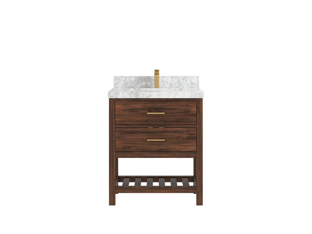 Parker Teak Wood 30 in. W x 22 in. D Single Sink Bathroom Vanity - Willow Bath and Vanity