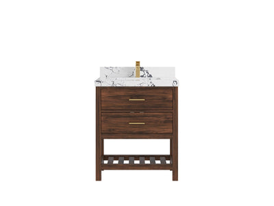 Parker Teak Wood 30 in. W x 22 in. D Single Sink Bathroom Vanity - Willow Bath and Vanity