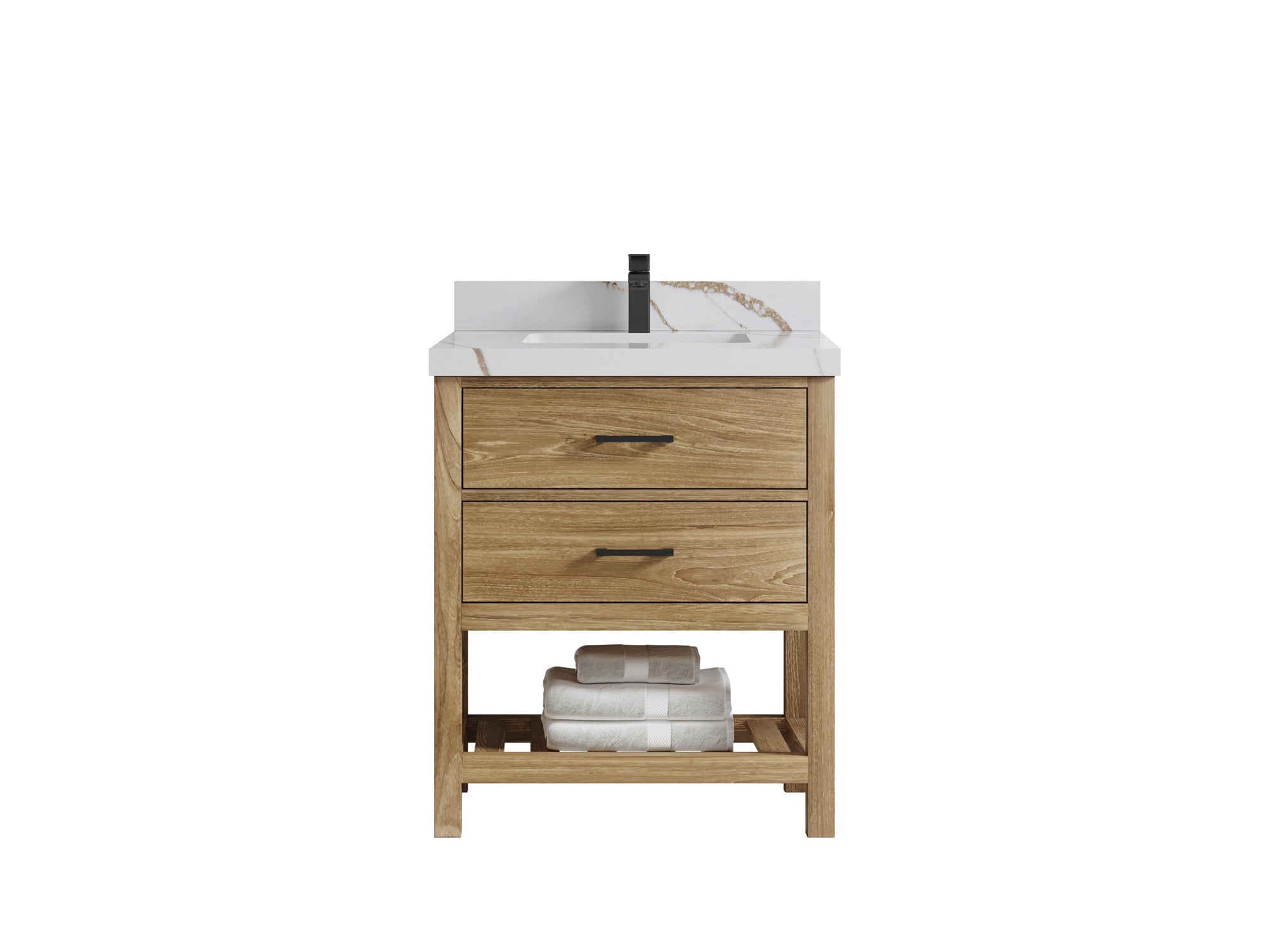 Parker Teak Wood 30 in. W x 22 in. D Single Sink Bathroom Vanity - Willow Bath and Vanity