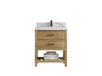 Parker Teak Wood 30 in. W x 22 in. D Single Sink Bathroom Vanity - Willow Bath and Vanity