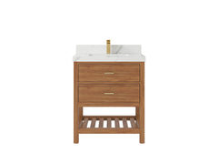 Parker Teak Wood 30 in. W x 22 in. D Single Sink Bathroom Vanity - photo 12