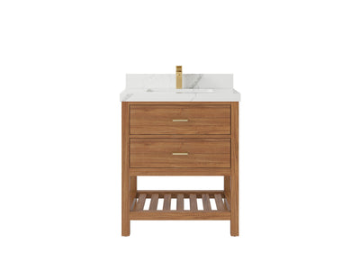 Parker Teak Wood 30 in. W x 22 in. D Single Sink Bathroom Vanity - Willow Bath and Vanity