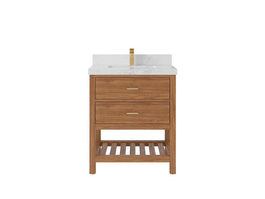 Parker Teak Wood 30 in. W x 22 in. D Single Sink Bathroom Vanity - Willow Bath and Vanity