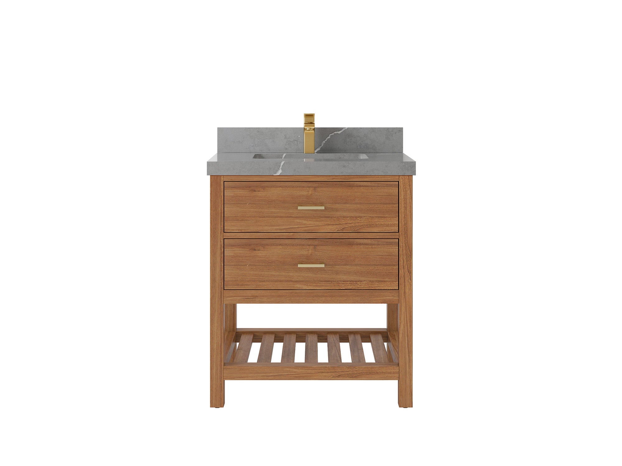 Parker Teak Wood 30 in. W x 22 in. D Single Sink Bathroom Vanity - Willow Bath and Vanity