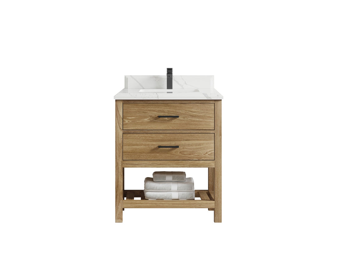 Parker Teak Wood 30 in. W x 22 in. D Single Sink Bathroom Vanity - Willow Bath and Vanity