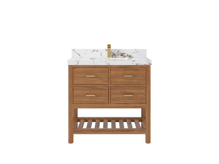 Parker Teak Wood 36 in. W x 22 in. D Center Sink Bathroom Vanity - photo 30