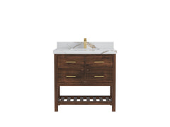 Parker Teak Wood 36 in. W x 22 in. D Center Sink Bathroom Vanity - photo 10