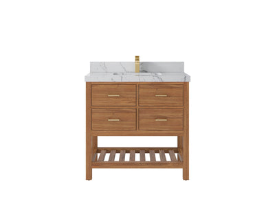 Parker Teak Wood 36 in. W x 22 in. D Center Sink Bathroom Vanity - Willow Bath and Vanity