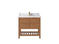 Parker Teak Wood 36 in. W x 22 in. D Center Sink Bathroom Vanity - photo 16