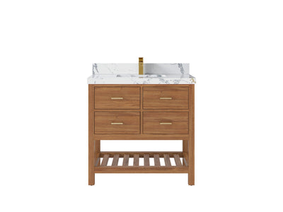Parker Teak Wood 36 in. W x 22 in. D Center Sink Bathroom Vanity - Willow Bath and Vanity