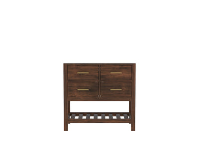 Parker Teak Wood 36 in. W x 22 in. D Center Sink Bathroom Vanity - Willow Bath and Vanity