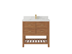Parker Teak Wood 36 in. W x 22 in. D Center Sink Bathroom Vanity - photo 14