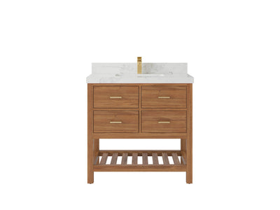 Parker Teak Wood 36 in. W x 22 in. D Center Sink Bathroom Vanity - Willow Bath and Vanity