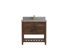 Parker Teak Wood 36 in. W x 22 in. D Center Sink Bathroom Vanity - photo 28