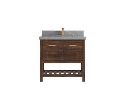 Parker Teak Wood 36 in. W x 22 in. D Center Sink Bathroom Vanity - Willow Bath and Vanity