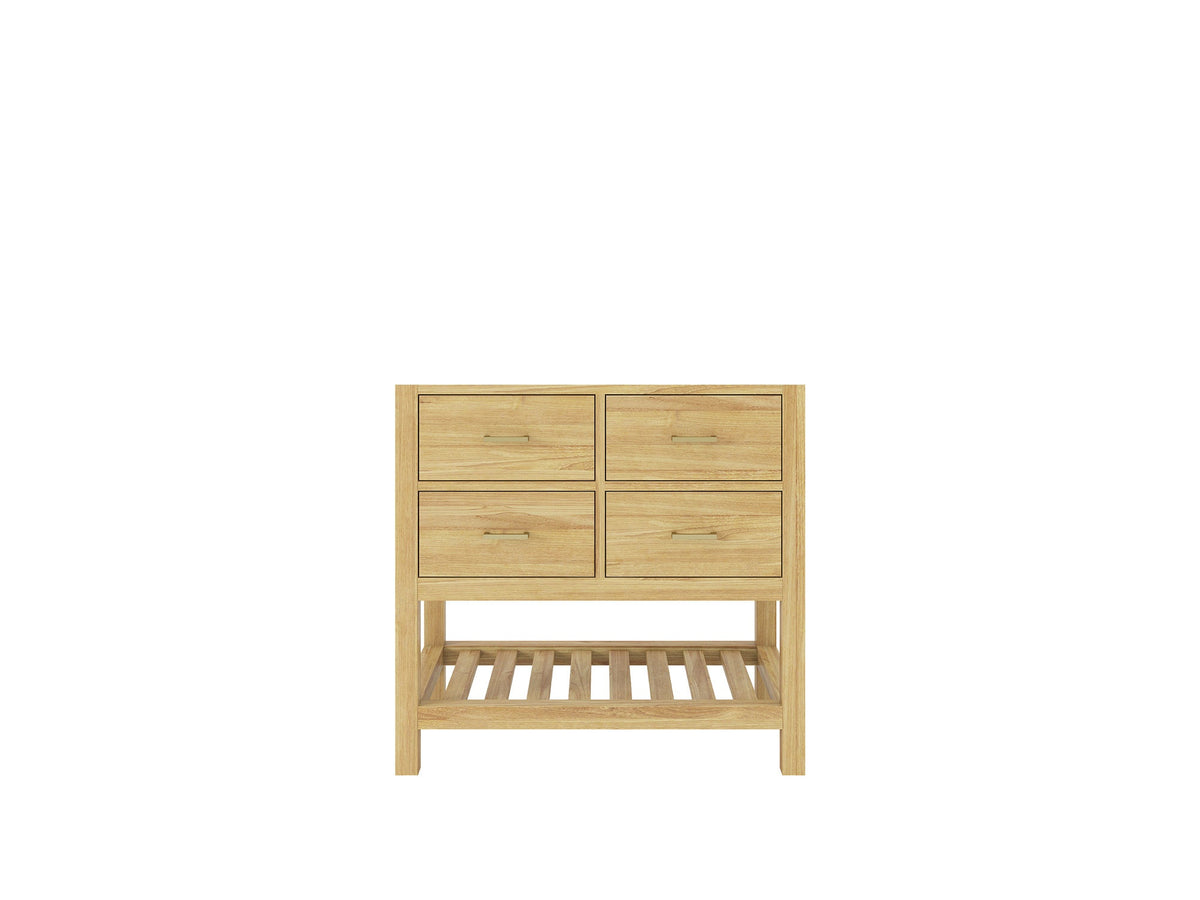 Parker Teak Wood 36 in. W x 22 in. D Center Sink Bathroom Vanity - Willow Bath and Vanity