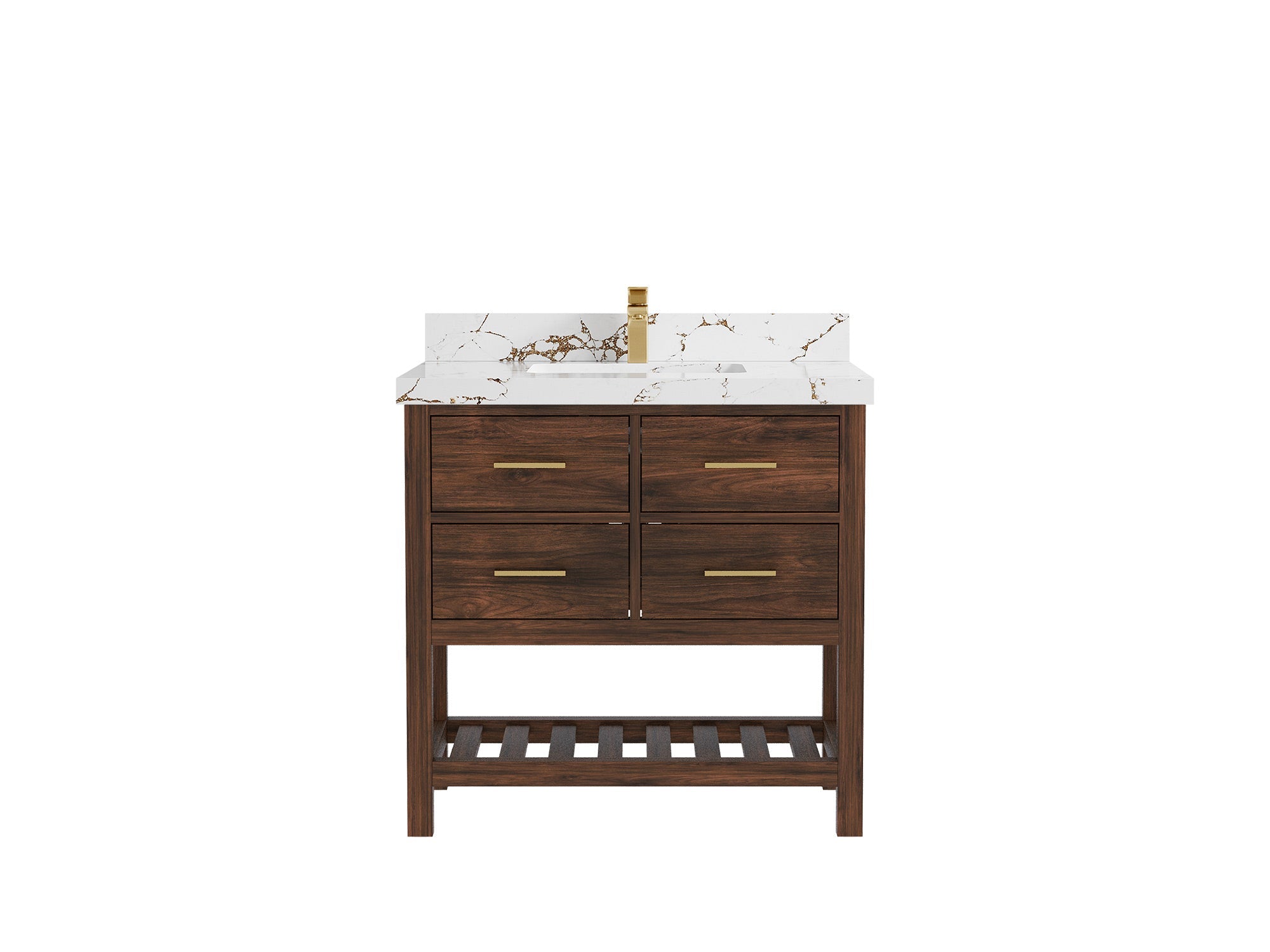 Parker Teak Wood 36 in. W x 22 in. D Center Sink Bathroom Vanity - Willow Bath and Vanity