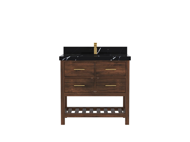 Parker Teak Wood 36 in. W x 22 in. D Center Sink Bathroom Vanity - photo 8