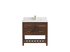 Parker Teak Wood 36 in. W x 22 in. D Center Sink Bathroom Vanity - photo 12
