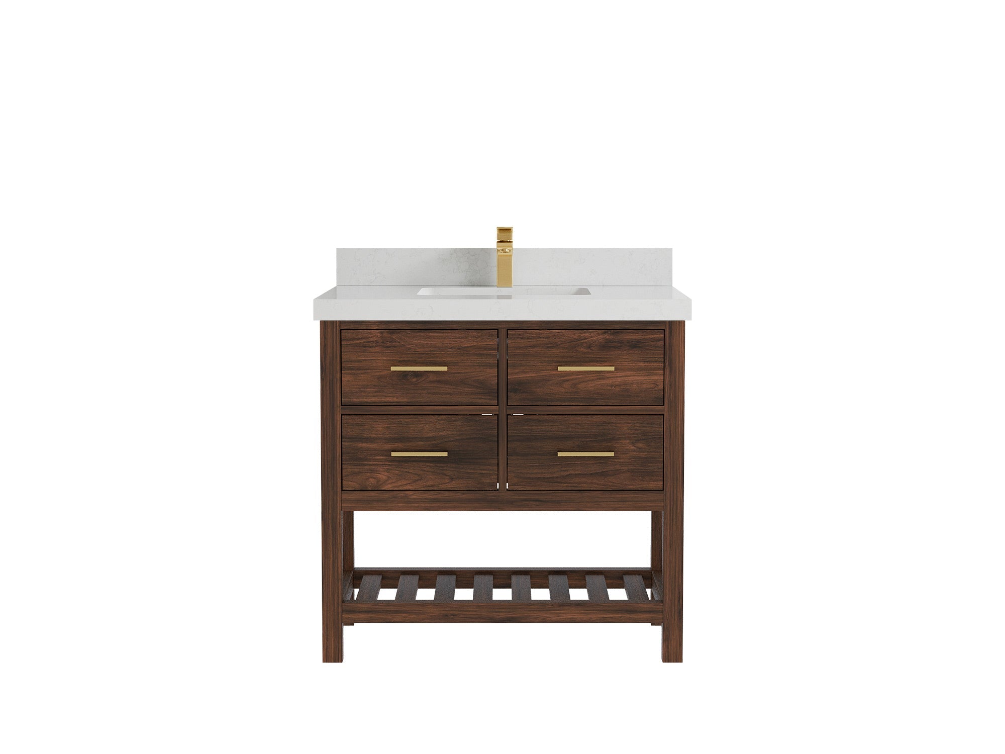Parker Teak Wood 36 in. W x 22 in. D Center Sink Bathroom Vanity - Willow Bath and Vanity