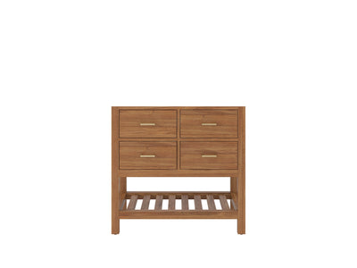 Parker Teak Wood 36 in. W x 22 in. D Center Sink Bathroom Vanity - Willow Bath and Vanity