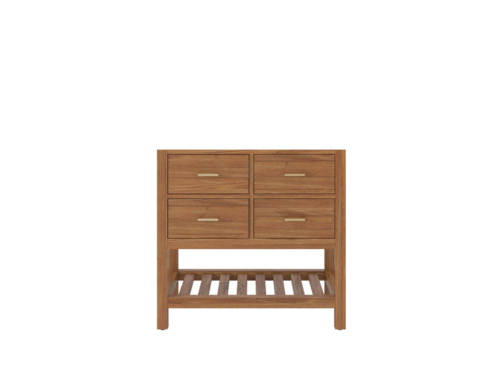 Parker Teak Wood 36 in. W x 22 in. D Center Sink Bathroom Vanity - photo 6