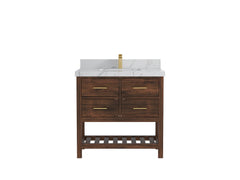 Parker Teak Wood 36 in. W x 22 in. D Center Sink Bathroom Vanity - photo 36