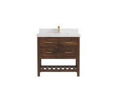 Parker Teak Wood 36 in. W x 22 in. D Center Sink Bathroom Vanity - photo 24