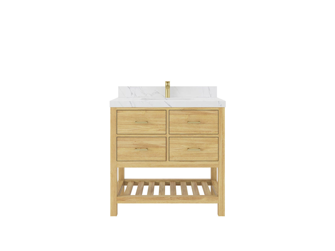 Parker Teak Wood 36 in. W x 22 in. D Center Sink Bathroom Vanity - Willow Bath and Vanity