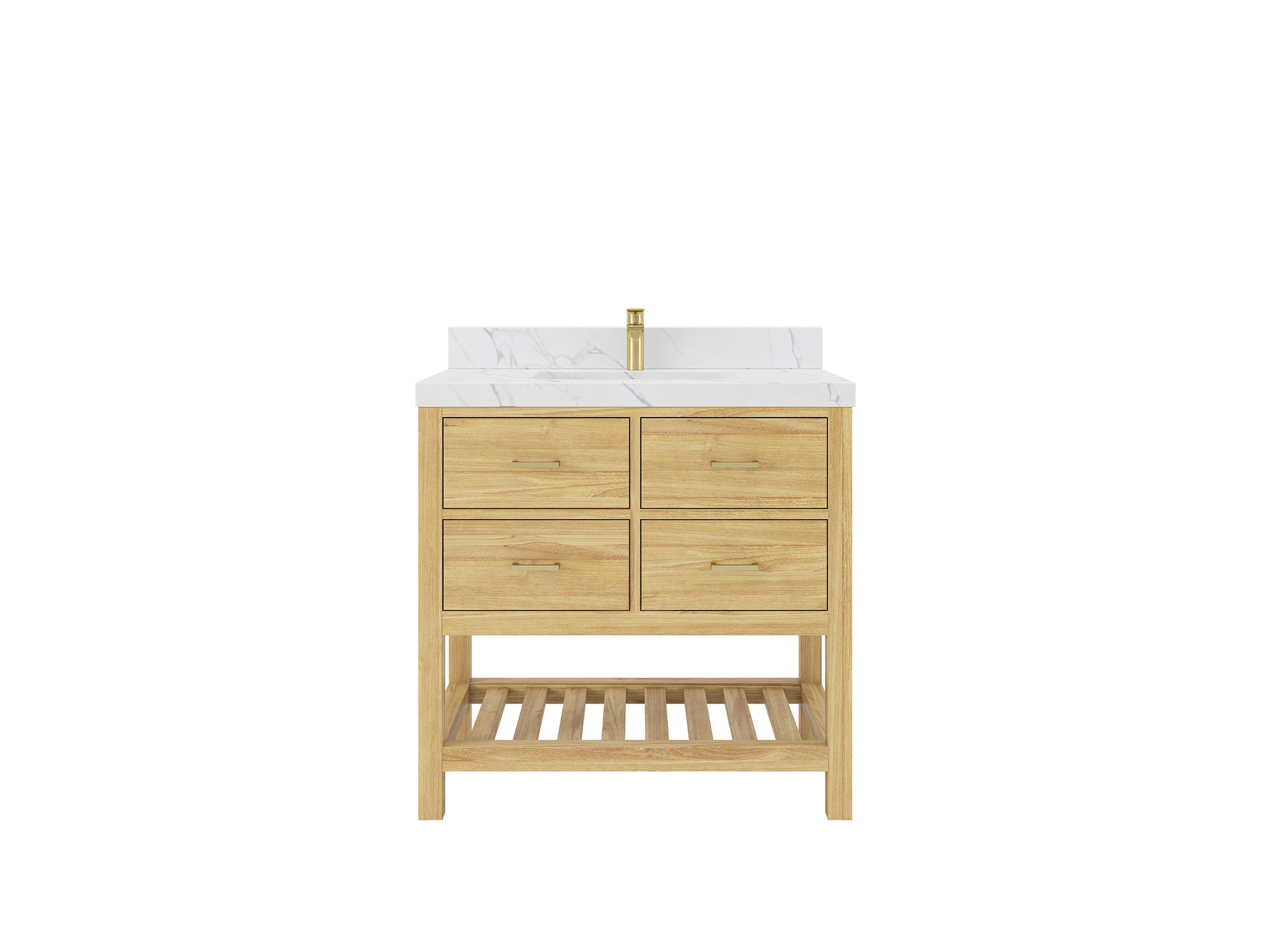 Parker Teak Wood 36 in. W x 22 in. D Center Sink Bathroom Vanity - Willow Bath and Vanity