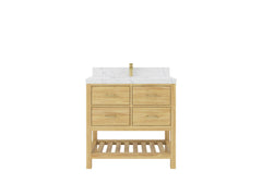 Parker Teak Wood 36 in. W x 22 in. D Center Sink Bathroom Vanity - photo 1