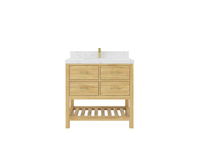 Parker Teak Wood 36 in. W x 22 in. D Center Sink Bathroom Vanity - Willow Bath and Vanity