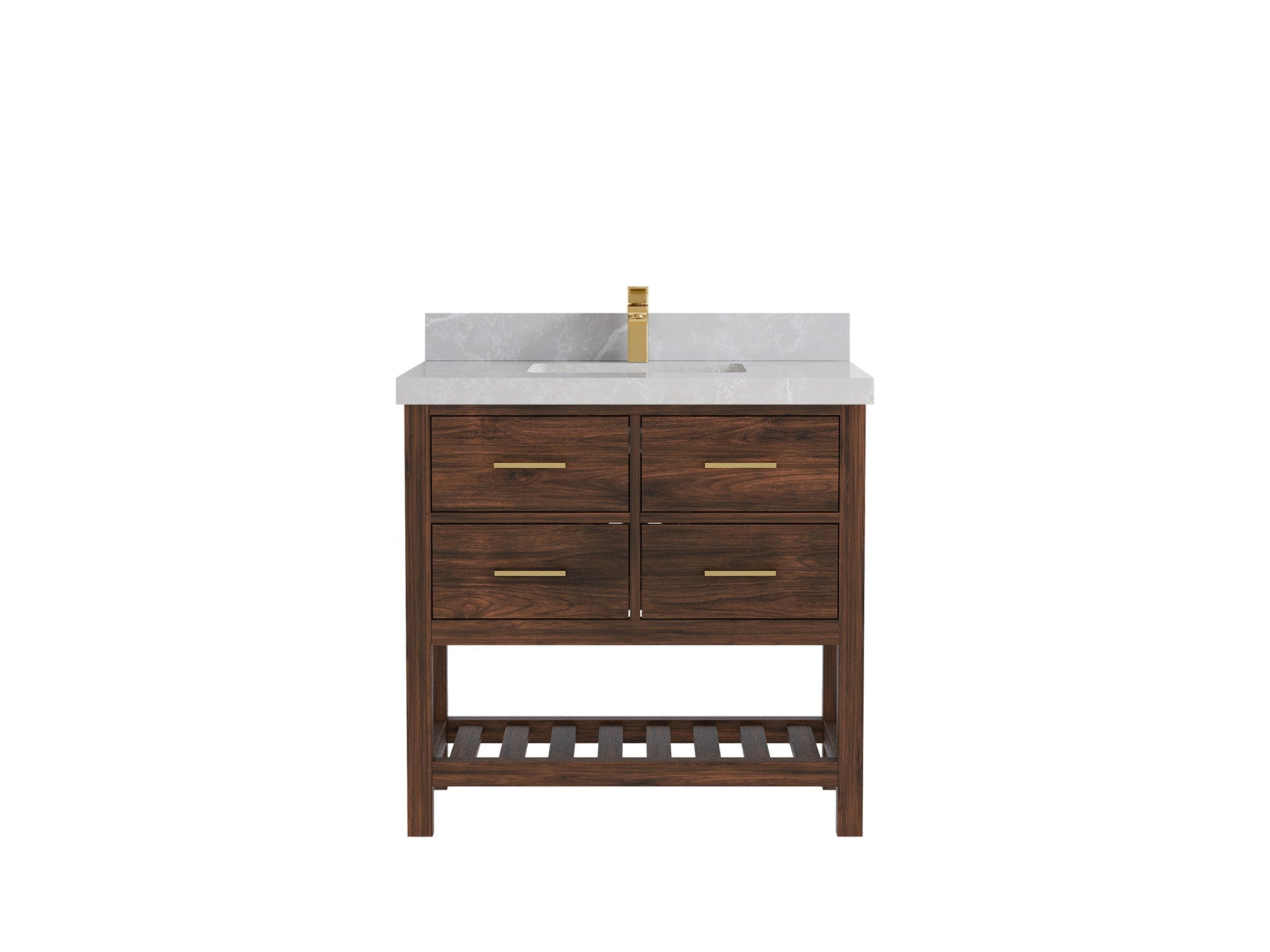 Parker Teak Wood 36 in. W x 22 in. D Center Sink Bathroom Vanity - Willow Bath and Vanity