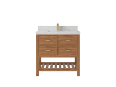 Parker Teak Wood 36 in. W x 22 in. D Center Sink Bathroom Vanity - photo 22