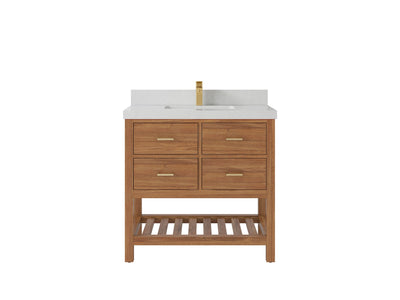 Parker Teak Wood 36 in. W x 22 in. D Center Sink Bathroom Vanity - Willow Bath and Vanity
